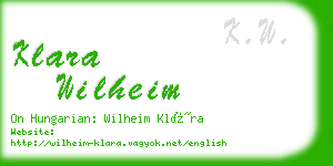 klara wilheim business card